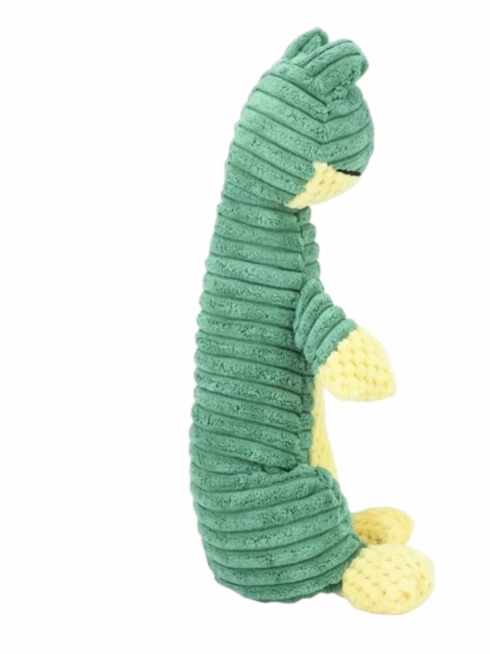 Green & Yellow Plush Alligator Dog Toy - Durable Squeaky Chew Toy